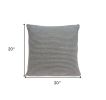 20" X 7" X 20" Elegant Transitional Gray Pillow Cover With Poly Insert