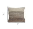 20" X 20" Beige and Brown Cotton Pillow