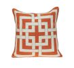 20" X 7" X 20" Transitional Orange And Off White Pillow Cover With Poly Insert