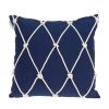 20" X 7" X 20" Nautical Blue Pillow Cover With Poly Insert