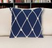 20" X 7" X 20" Nautical Blue Pillow Cover With Poly Insert