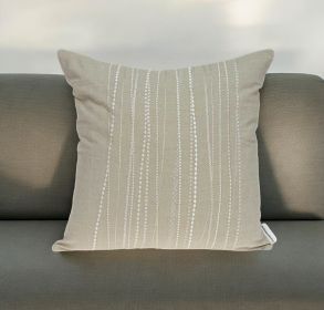 20" Beige Cotton Throw Pillow