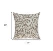 20" Beige Cotton Throw Pillow Cover