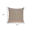 20" X 7" X 20" Stunning Transitional Tan Cotton Pillow Cover With Poly Insert