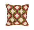 20" X 7" X 20" Handmade Transitional Red And Brown Pillow Cover With Poly Insert