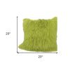 20" Lime Green Genuine Tibetan Lamb Fur Pillow With Microsuede Backing