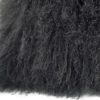 24" Charcoal Genuine Tibetan Lamb Fur Pillow With Microsuede Backing