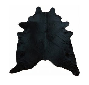 6' X 7' Black Cowhide Handmade Area Rug