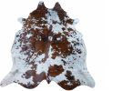 6.5 Ft  Brown And White Brindled Cowhide Rug