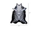 6 Ft Stenciled Reverse Zebra Cowhide Rug