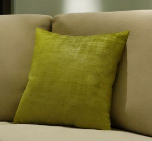 18" X 18" Lime Green Brushed Velvet Polyester Zippered Pillow