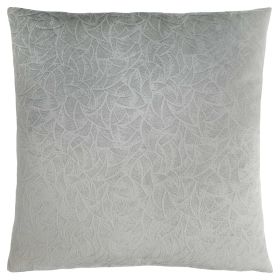 18" X 18" Light Gray Velvet Polyester Abstract Zippered Pillow