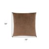 18" X 18" Brown Velvet Polyester Mosaic Zippered Pillow