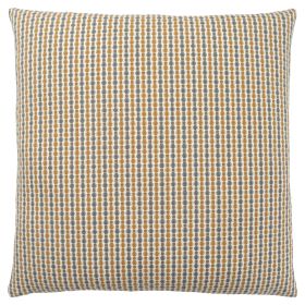 Set Of Two 18" X 18" Gold and White Polyester Striped Zippered Pillow