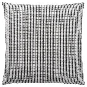 Set Of Two 18" X 18" Black Gray and White Polyester Striped Zippered Pillow