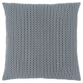 Set Of Two 18" X 18" Blue and White Polyester Striped Zippered Pillow