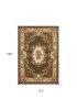 7' X 10'  Polypropylene Greenor Ivory Area Rug