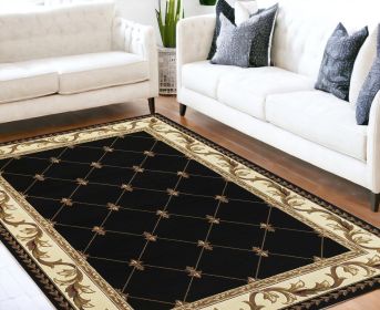 7' X 10'  Polypropylene Black Area Rug