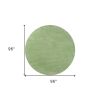 8' Green Round Hand Woven Area Rug