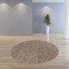 8' Beige Heather Round Indoor Shag Rug