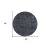 8' Black Heather Round Indoor Shag Rug