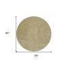 8' Round  Polyester Yellow Heather Area Rug