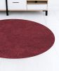 8' Red Round Indoor Shag Rug