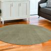 8' Sage Green Round Hand Woven Area Rug