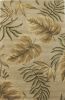 5' X 8' Sand Beige Hand Tufted Tropical Leaves Indoor Area Rug