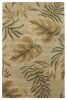 5' X 8' Sand Beige Hand Tufted Tropical Leaves Indoor Area Rug