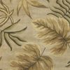 5' X 8' Sand Beige Hand Tufted Tropical Leaves Indoor Area Rug