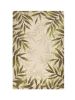 5' X 8' Ivory Hand Tufted Bordered Tropical Leaves Indoor Area Rug