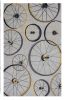 8' X 10' Grey Hand Hooked Wheels Indoor Area Rug