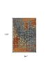 7' X 10' Blue and Orange Area Rug