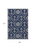 7' X 9'  Uv Treated Polypropylene Navy Area Rug