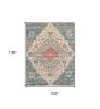 7' X 12' Red Medallion Handmade Area Rug