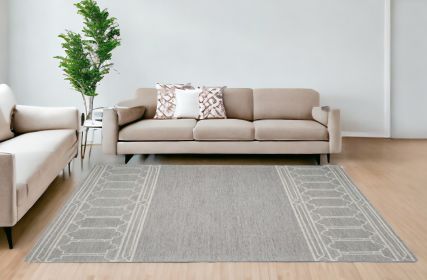 8' X 10'  Wool Grey Area Rug