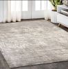 5' X 7' Beige Hand Loomed Abstract Brushstroke Indoor Area Rug