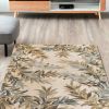 5' X 8' Ivory Hand Tufted Pinnate Fronds Indoor Area Rug