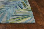 5' X 8' Grey Blue Hand Tufted Tropical Palms Indoor Area Rug