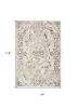 8' X 10' Grey Machine Woven Distressed Floral Traditional Indoor Area Rug