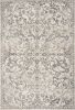 8' X 10' Ivory and Gray Floral Vines Distressed Area Rug