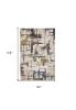 8' X 10' Ivory Machine Woven Abstract Brushstrokes Indoor Area Rug