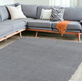 8' X 11' Grey Indoor Shag Rug