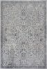 8' X 11' Silver Blue Machine Woven Traditional Floral Indoor Area Rug