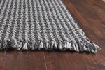 8' X 10' Grey Hand Woven Houndstooth Indoor Area Rug