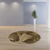 7' Round Wool Mocha Area Rug