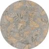 8' Grey Hand Tufted Tropical Palms Round Indoor Area Rug