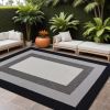 8' X 11'  Uv Treated Polypropylene Charcoal Area Rug