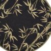 8' Black Hand Tufted Bordered Tropical Bamboo Round  Area Rug